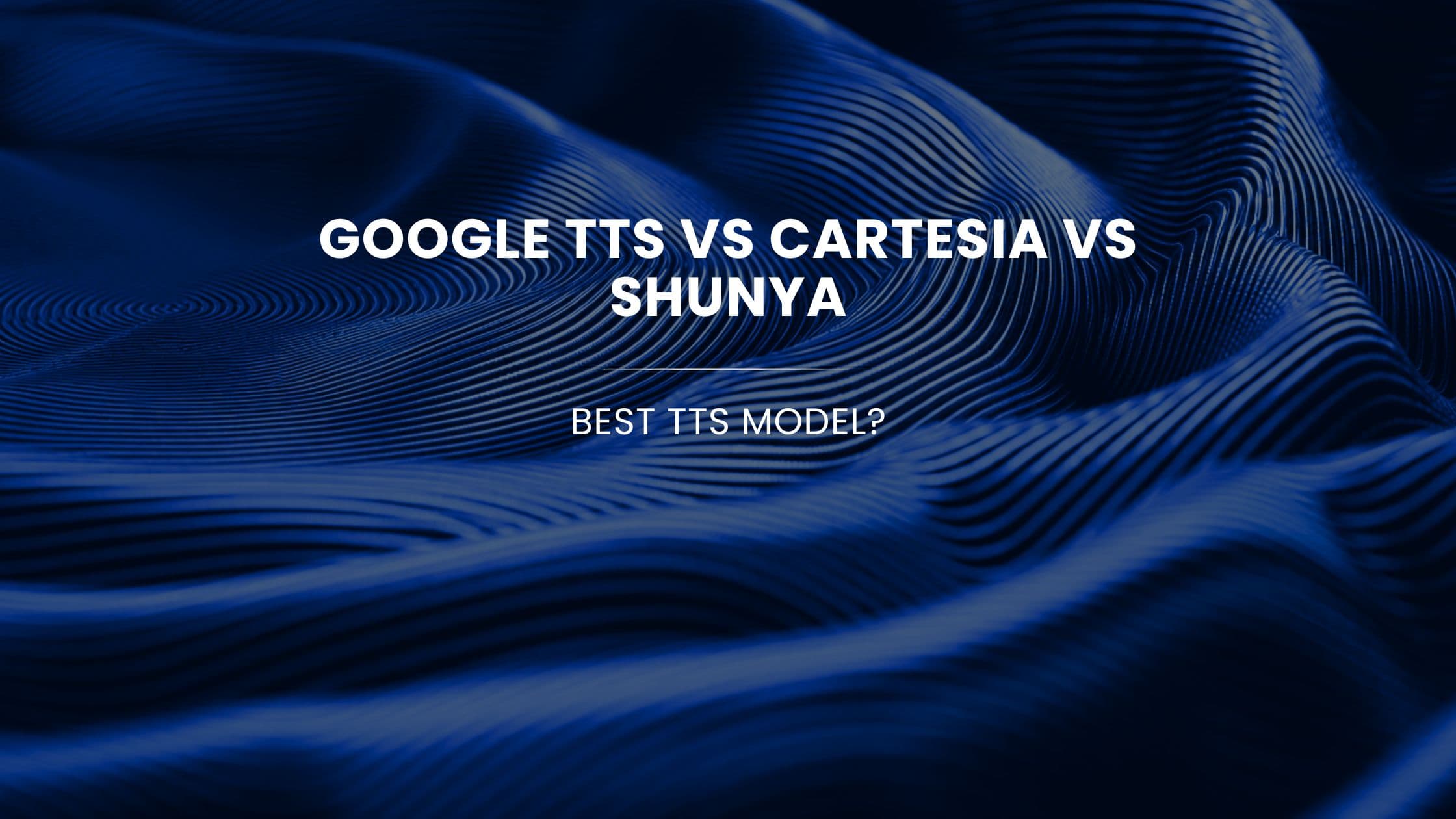 Google TTS vs Cartesia vs Shunya: Best TTS Model?